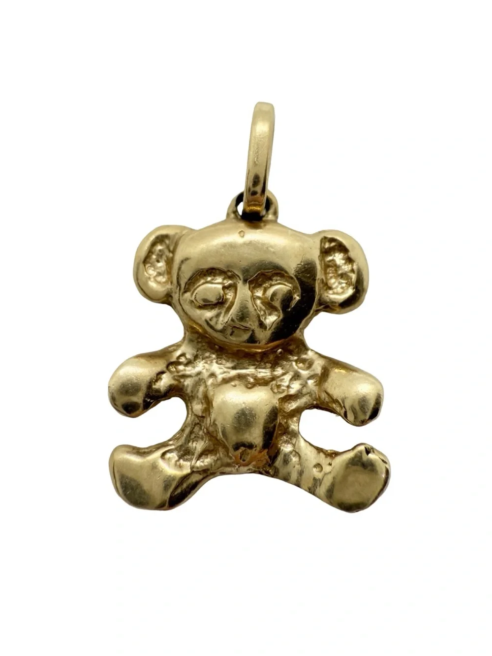 Gold Teddy Bear Pendant for Kids - Cute Charm Necklace